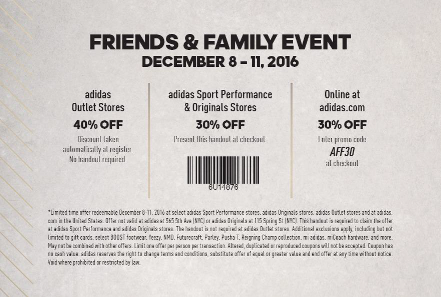 adidas friends and family event 